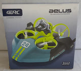 3-in-1 RC quadcopter drone with neon green frame and four propellers