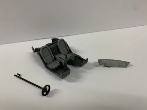 Racing bucket seat and console dash parts set for 1/24 diecast model