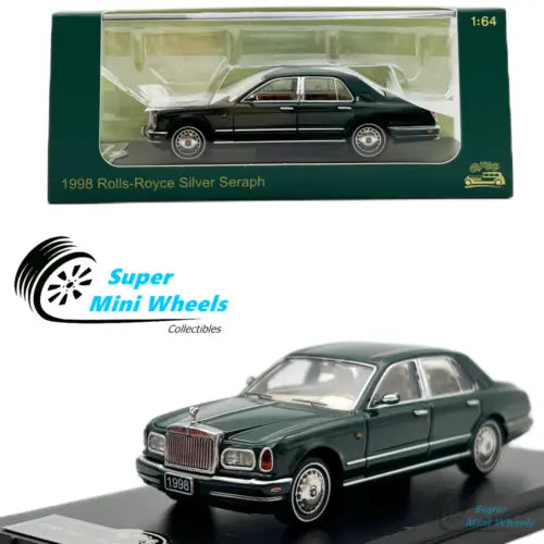 Diecast model car, 1:64 1998 Rolls-Royce Silver Seraph in dark green