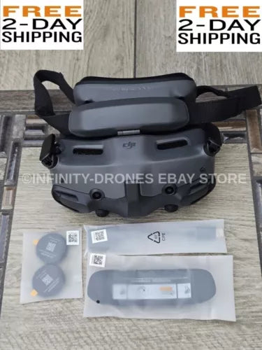 DJI Goggles 3 VR headset, gray with head strap and side controls