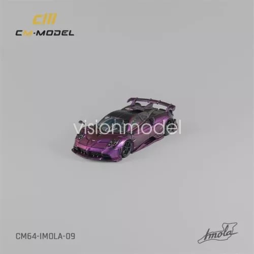 1:64 scale Pagani Imola diecast car model, midnight purple with black wheels