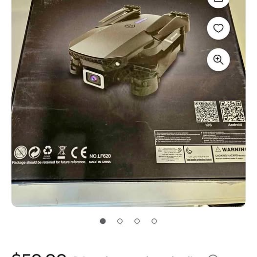 Drone with front camera and green gray body
