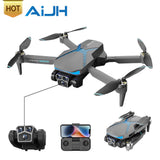 AiJH foldable quadcopter drone with dual HD camera, four foldable propellers