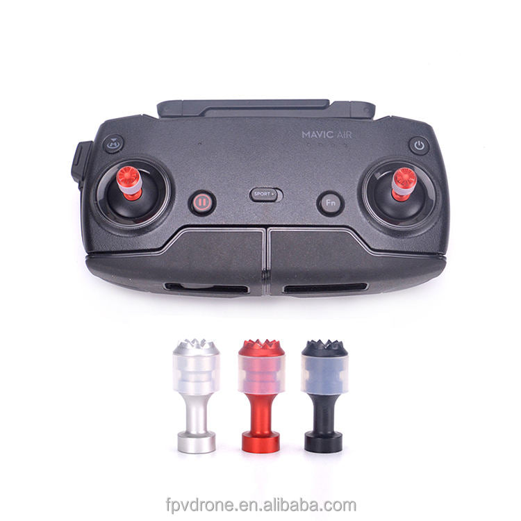 Remote joystick thumb rocker set with anti-slip caps (silver, red, black)