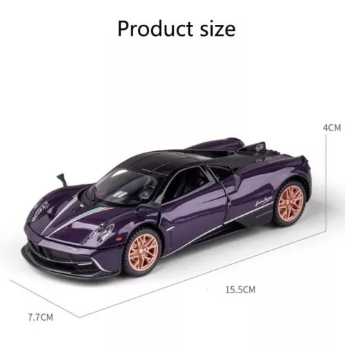 1:32 alloy racing car diecast model, dark purple with bronze wheels