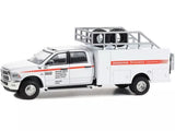 Die-cast service truck, white body with orange stripe and Firestone logo, side view