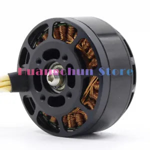 Brushless drone motor with copper windings and black housing