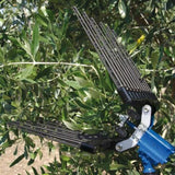 Carbon fiber rod set with blue mounting bracket and clamp, multiple parallel rods
