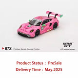 Pink 1:64 GT3 race car diecast model with rear wing and number 80