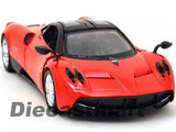 1:24 diecast sports car model, red body with black hood and front grille