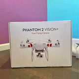 Phantom 2 Vision+ drone retail box with printed quadcopter