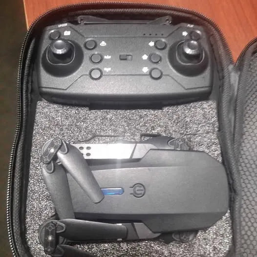 Drone controller in zippered hard case, with joysticks and control buttons