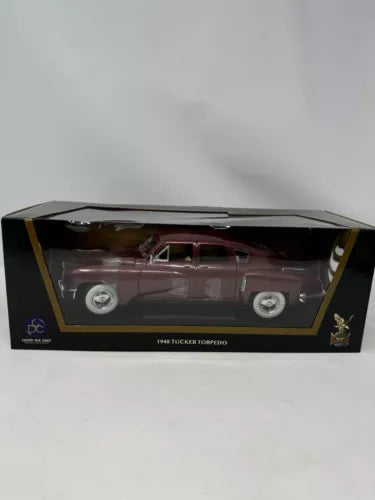 Burgundy 1948 Tucker Torpedo diecast car model in display box