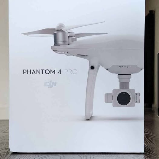 DJI Phantom 4 Pro quadcopter drone with mounted camera and gimbal, front view