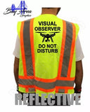 VISUAL OBSERVER DRONE CO-P HI-VISIBILITY SAFETY GREEN VEST REFLECTIVE STRIPS Drone