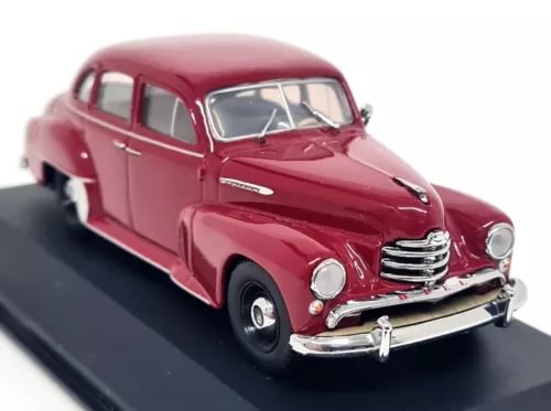Minichamps 1/43 diecast model car, dark red Opel Kapitan front three-quarter view
