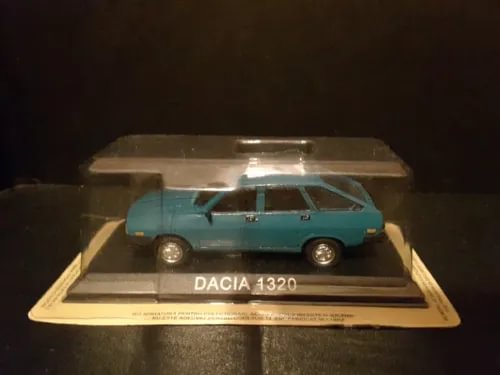 Light blue Dacia 1320 diecast car model in display case on base