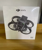 DJI Avata quadcopter drone with four propellers shown on retail box