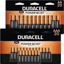 Duracell Power Boost AA 20 and AAA 20 batteries pack
