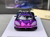 Electroplated racing sports diecast metal car toy, purple-blue front view
