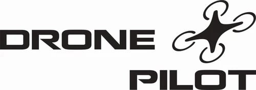 Drone pilot vinyl sticker with DRONE text and drone icon, black on white