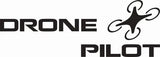 Drone pilot vinyl sticker with DRONE text and drone icon, black on white