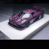 HKM Premium 1:64 Koenigsegg Agera One:1 Full Carbon Purple Diecast Car Model Parts