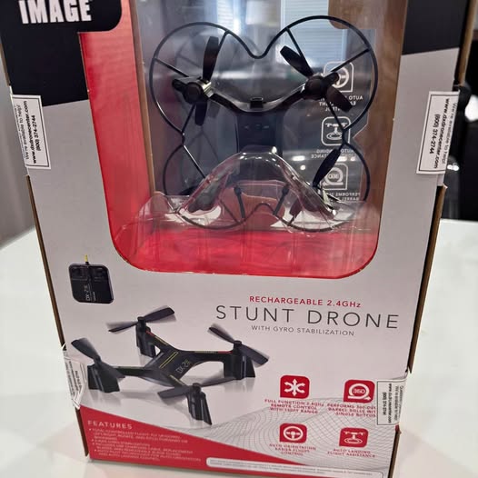 Rechargeable 2.4GHz stunt drone in box, four propellers with protective frame