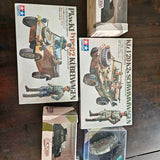 Boxed model car and diecast car set with assorted vehicles in packages