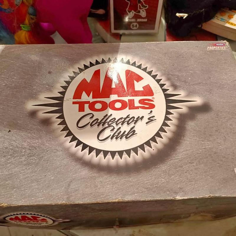 Diecast funny car set box with Mac Tools Collector's Club logo
