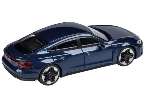 Ascari blue diecast sports car, side view with black alloy wheels