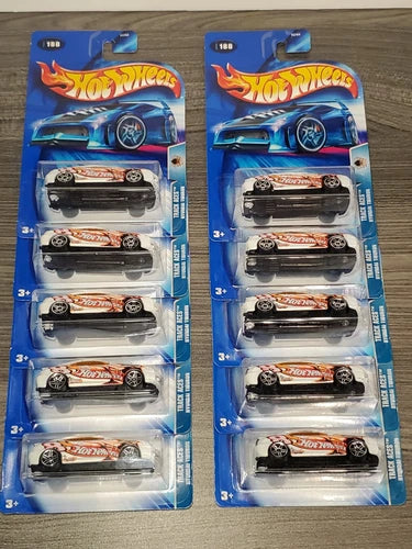 Set of 10 Hot Wheels 2004 Track Aces diecast cars, white, 1:64, Hyundai Tiburon