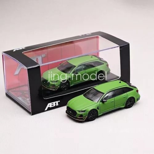 Green diecast sports wagon model car with display box, 1:64 scale