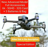 6K Drone Foldable Rechargeable GPS 5GHD Camera Drone +Batteries,Bag&32G Card NEW Drone