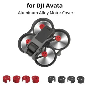 Aluminum alloy motor protective cover with four guards for DJI Avata, black and red
