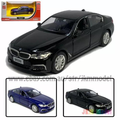 Black diecast model car with alloy details, front three-quarter view