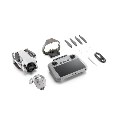DJI Mini 4 Pro camera drone kit with controller, propellers, and accessories