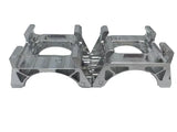 Metal motor mount bracket, two-piece with dual circular cutouts
