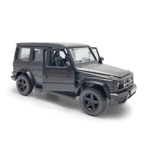 1:36 diecast SUV model car toy, open doors, matte black
