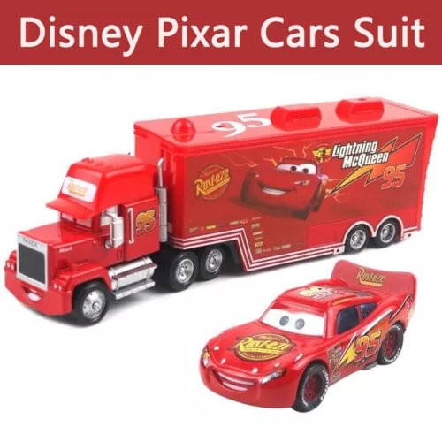 Lightning McQueen red diecast Mack truck with 1:55 racing car toy