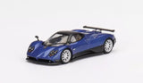 Blue Pagani Zonda F 1:64 diecast car with black aero and silver wheels