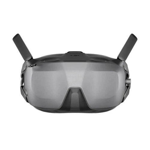 DJI Goggles N3 FPV goggles with dark visor and two side antennas, headset