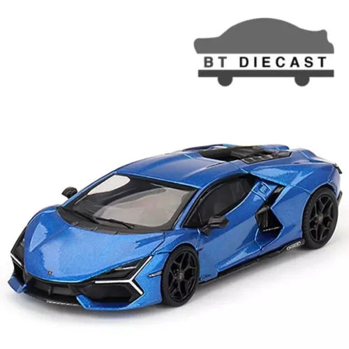 Lamborghini Revuelto 1:64 diecast model car, blue with black accents