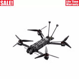 FPV racing drone quadcopter with four propellers and two antennas
