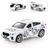 BMW X6 Metal Model Diecast Car Scale, Collectible Toy Cars, White, 1/36 Toy