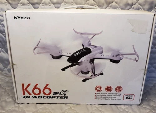 Kingco K66W quadcopter drone box with 2.4G FPV gyro 360 camera illustration
