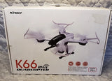 Kingco K66W quadcopter drone box with 2.4G FPV gyro 360 camera illustration