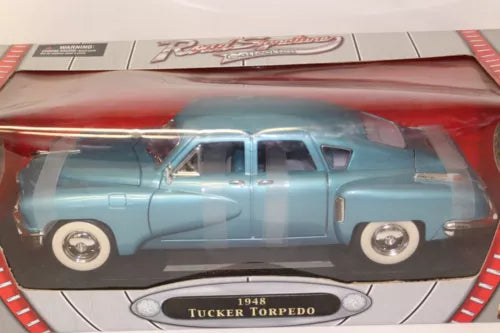 Yat Ming 1948 Tucker Torpedo diecast car, light blue, in display box