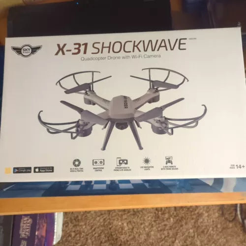 X-31 SHOCKWAVE? QUADCOPTER DRONE WITH WI-FI CAMERA by Sky Rider - BRAND NEW Drone