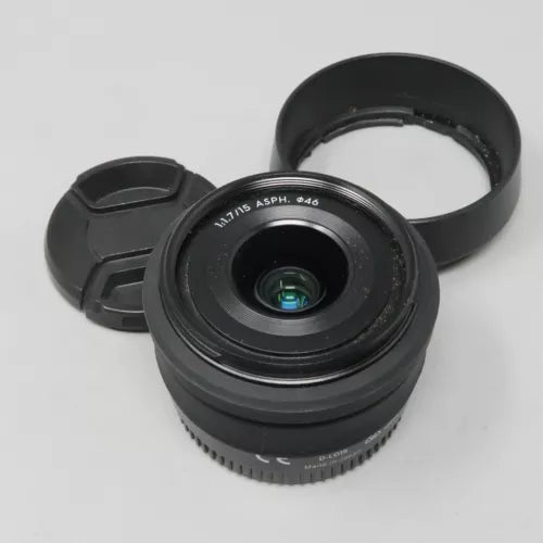Black micro drone camera lens with glass and front hood